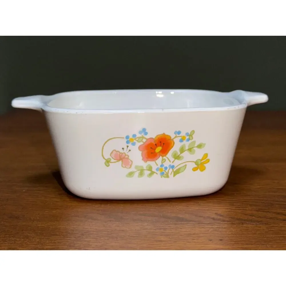 Vintage CorningWare Wildflower Casserole Set 1QT A-1-B, 1.5QT A-1.5-B, P-43-B